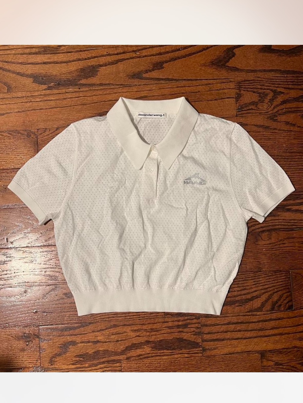 Alexander Wang White Short Sleeve Polo Tee